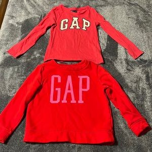 Girls Gap Long sleeve shirt and Gap sweater